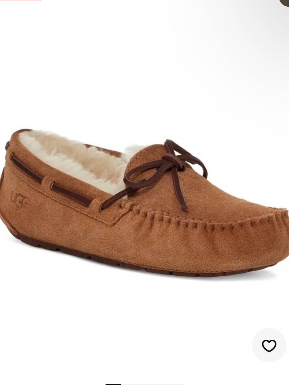 UGG Dakota Chestnut Suede Fur Shearling-Lined Moccasin Slipper NWOB - Picture 5 of 8
